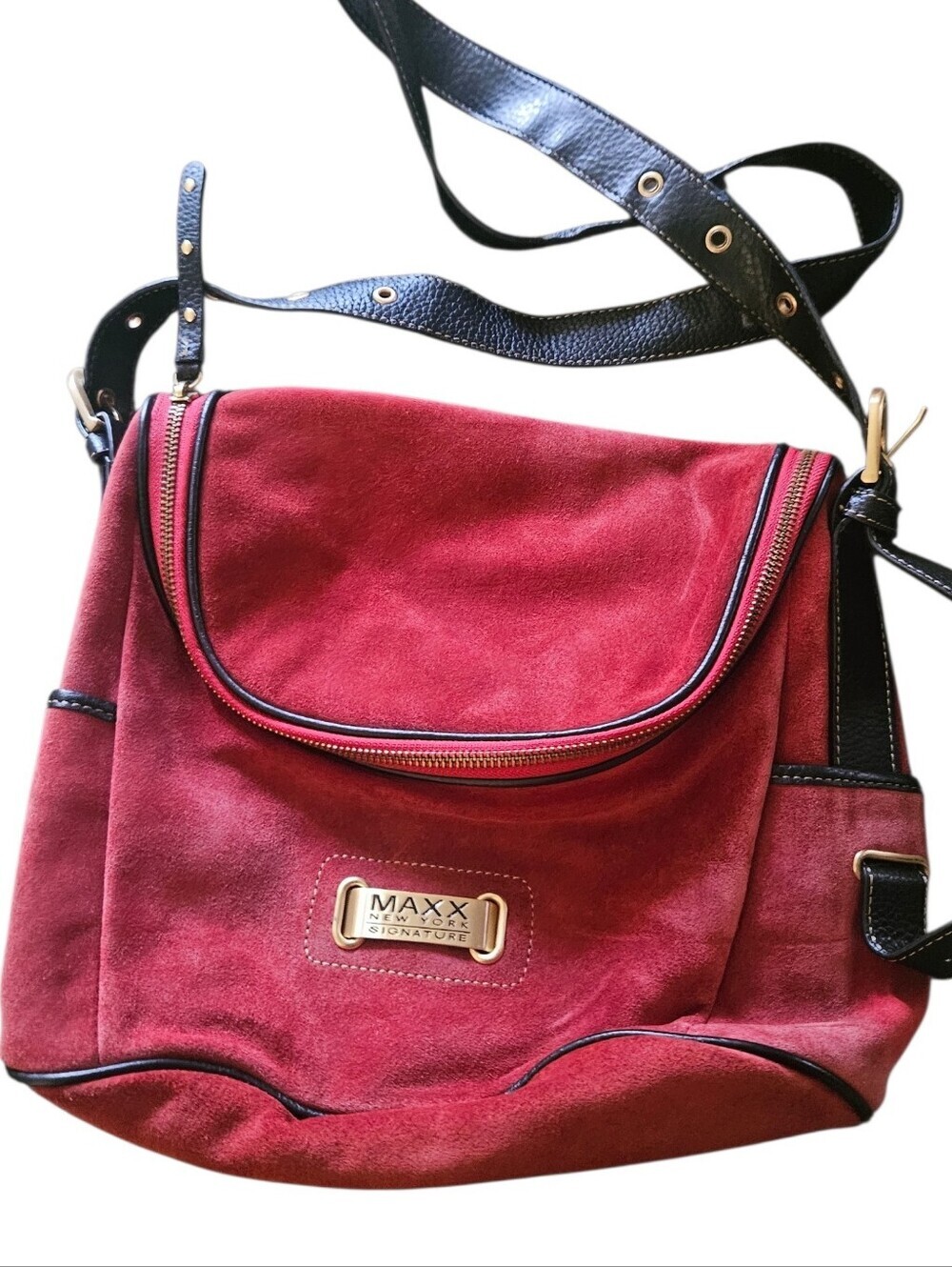 Maxx New York Signature Red Suede Bag